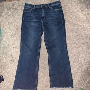 Classic Dark Blue Wide-Leg Women’s Jeans